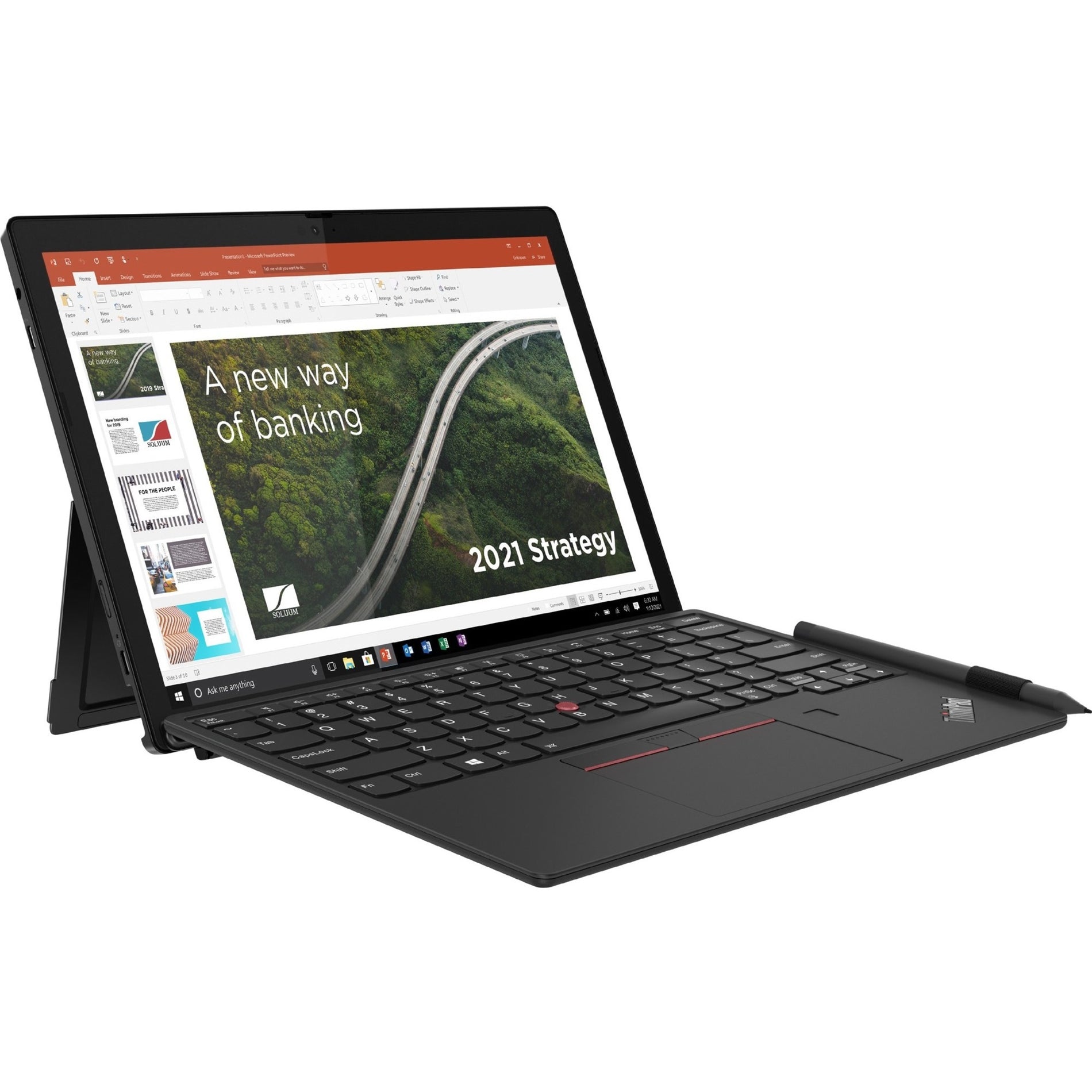 Lenovo 20UW000SUS ThinkPad X12 Detachable Gen 1 2 in 1 Notebook, Core i7, 16GB RAM, 512GB SSD, Windows 10 Pro