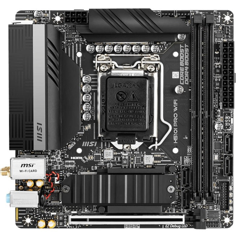 MSI H510I PRO WIFI ITX Motherboard H510IPWIFI, WiFi6, M.2, 7.1 Audio, HDMI, DisplayPort, USB 3.2, 2.5G Ethernet