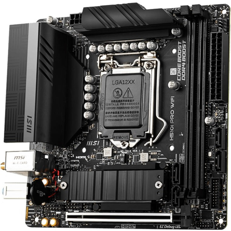 MSI H510I PRO WIFI ITX Motherboard H510IPWIFI, WiFi6, M.2, 7.1 Audio, HDMI, DisplayPort, USB 3.2, 2.5G Ethernet