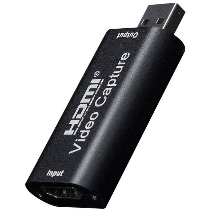 Side view of 4XEM USB to HDMI adapter showing input port and device labeling