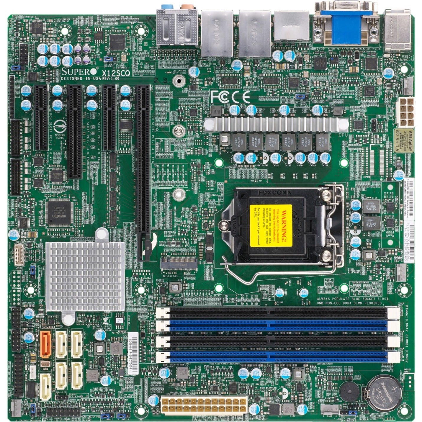 Supermicro MBD-X12SCQ-O X12SCQ Επιτραπέζια Μητρική Κάρτα Q470E Chipset DDR4 MATX VGA/DP/HDMI 2XGBE 6XSATA3 ΛΙΑΝΙΚΟ