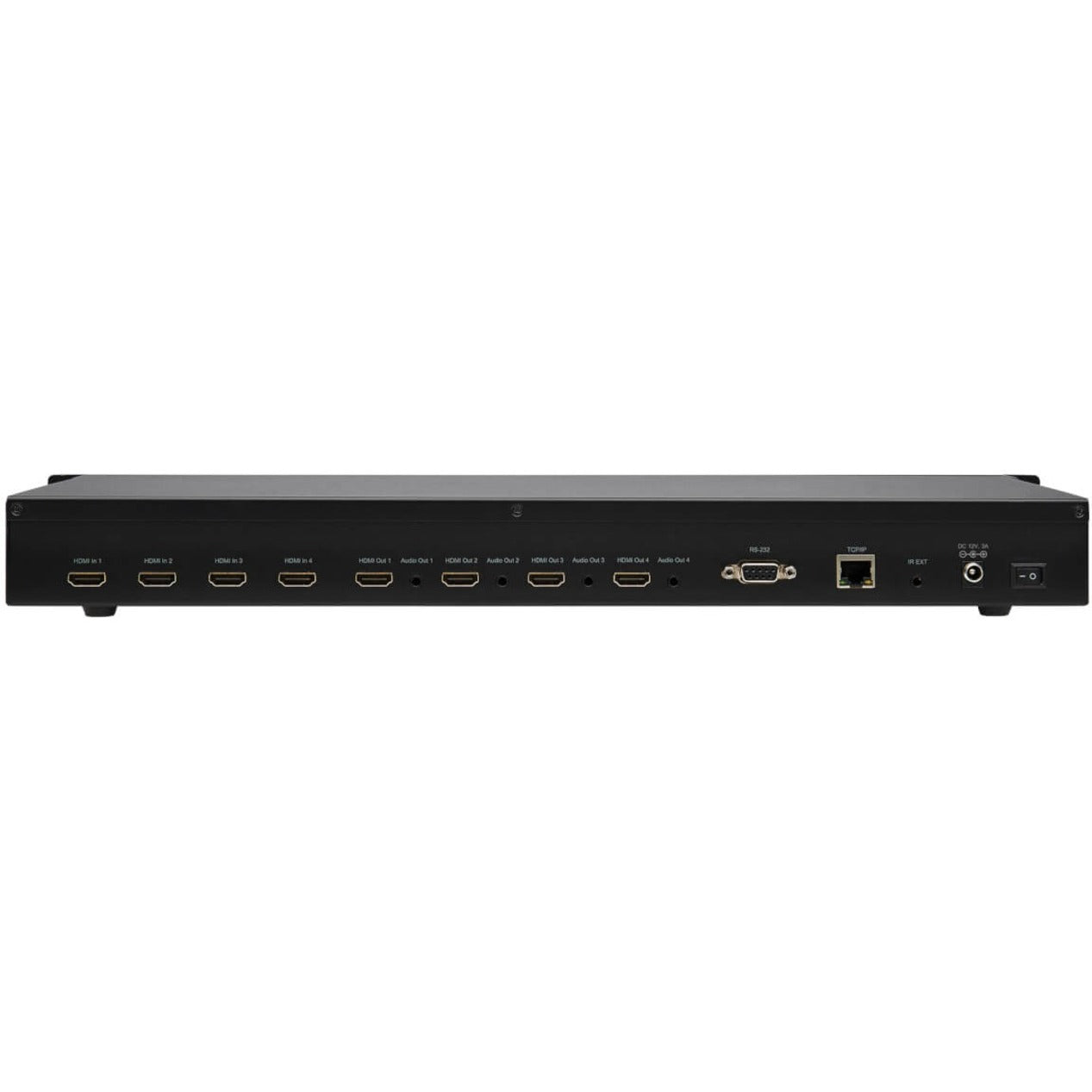 Detailed view of rear connectivity options on the Tripp Lite HDMI matrix switch-alternate-image4