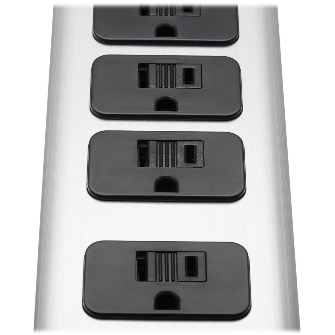 Close-up view of Tripp Lite surge protector outlets showing safety features-alternate-image6