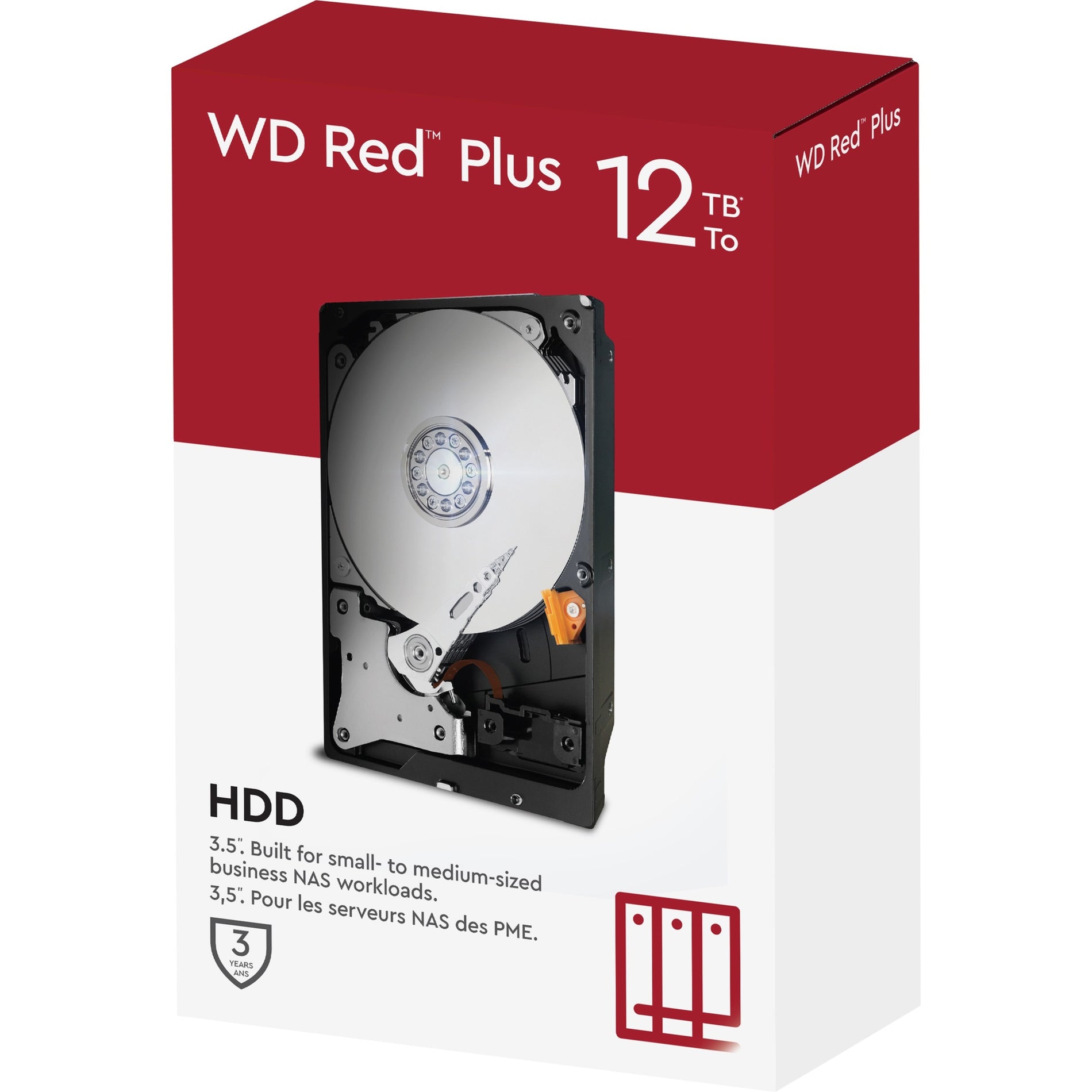 Western Digital WD120EFBX Red Plus 12TB NAS Hard Drive, 7200 RPM, 3 Year Warranty