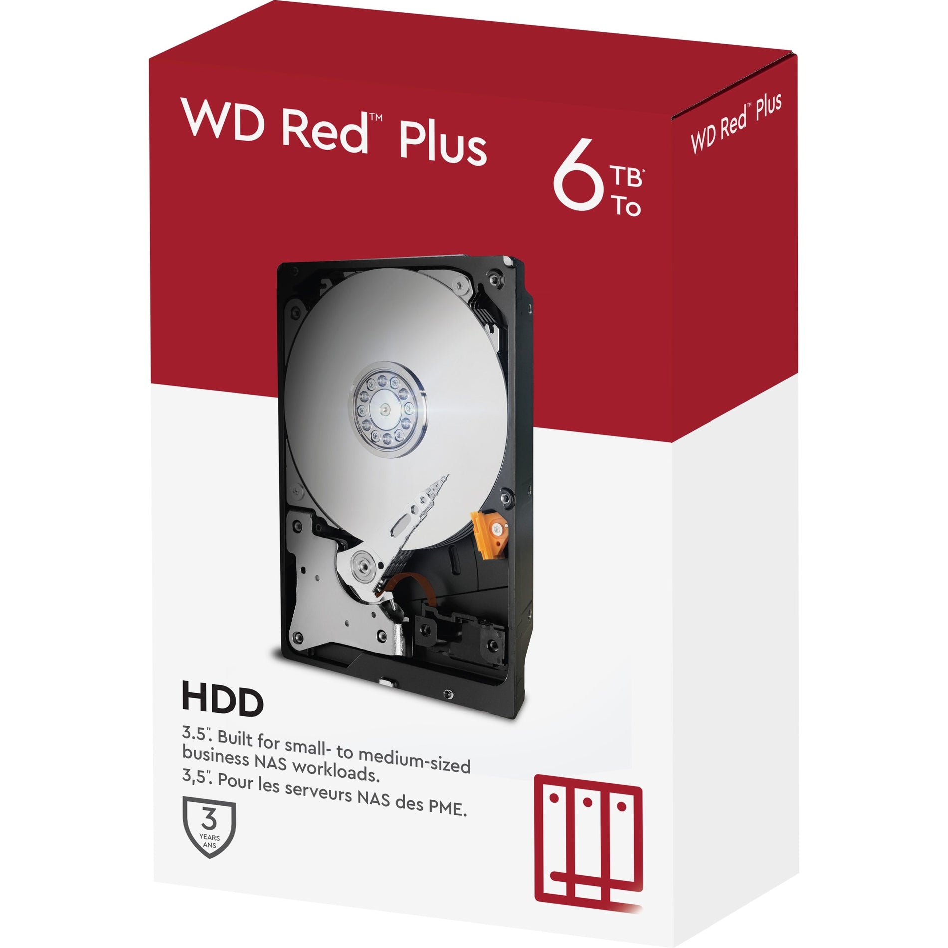 Western Digital WD60EFZX Red Plus 6TB NAS Hard Drive, 128MB Buffer, 3 Year  Warranty