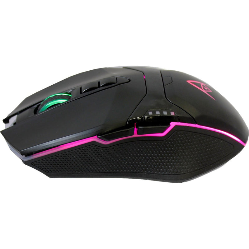 Side view of Adesso iMouse X5 showing textured grip pattern and RGB lighting strips