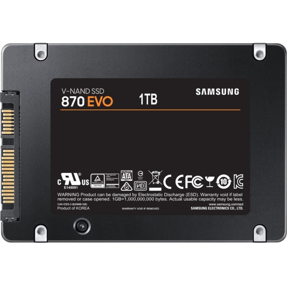 सैमसंग MZ-77E1T0E 870 EVO 1TB 2.5" SATA III क्लाइंट SSD व्यवसाय के लिए 5-वर्ष की वारंटी