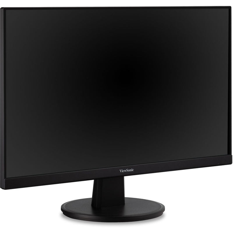 Side angle view of ViewSonic VA2447-MH monitor showing slim profile and stand design