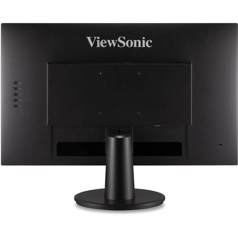 Rear view of ViewSonic VA2447-MH monitor showing ports, controls, and VESA mount points