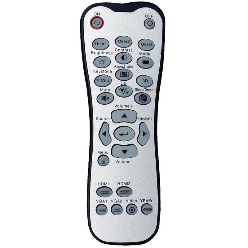 Remote control unit for Optoma DH351 showing comprehensive button layout