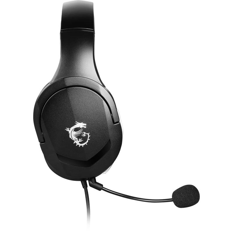 Side profile of MSI GH20 headset highlighting the dragon logo