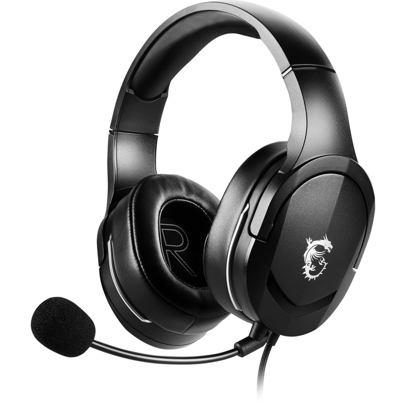 Angled view of MSI GH20 gaming headset showing design elements