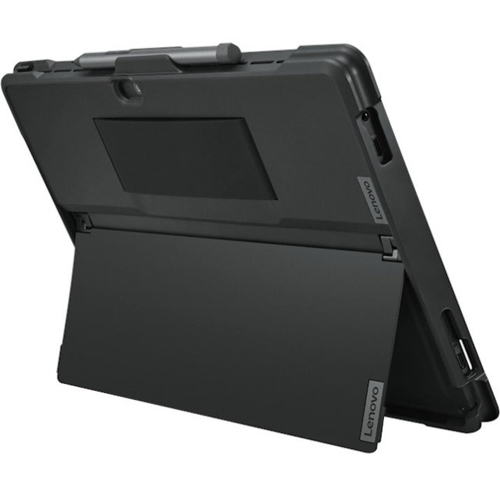 ThinkPad X12 Detachable Case shown from rear angle displaying integrated kickstand and protective frame-alternate-image1