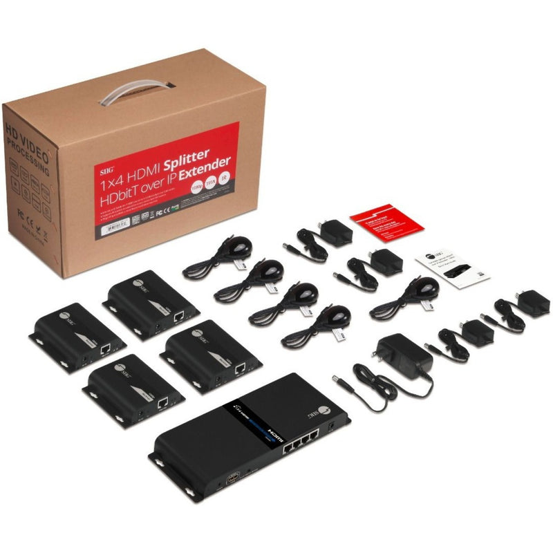 Complete SIIG HDMI Splitter kit contents including all components and accessories