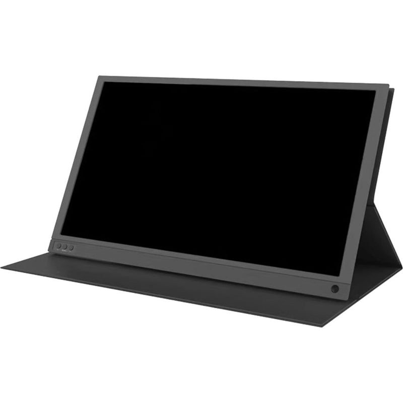 15.6-inch portable monitor with kickstand shown in profile view displaying black screen