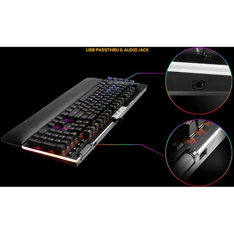 EVGA 812-W1-20US-KR Z20 Gaming Keyboard, RGB Lighting, Adjustable Backlighting, Fingerprint Sensor, Palm Rest