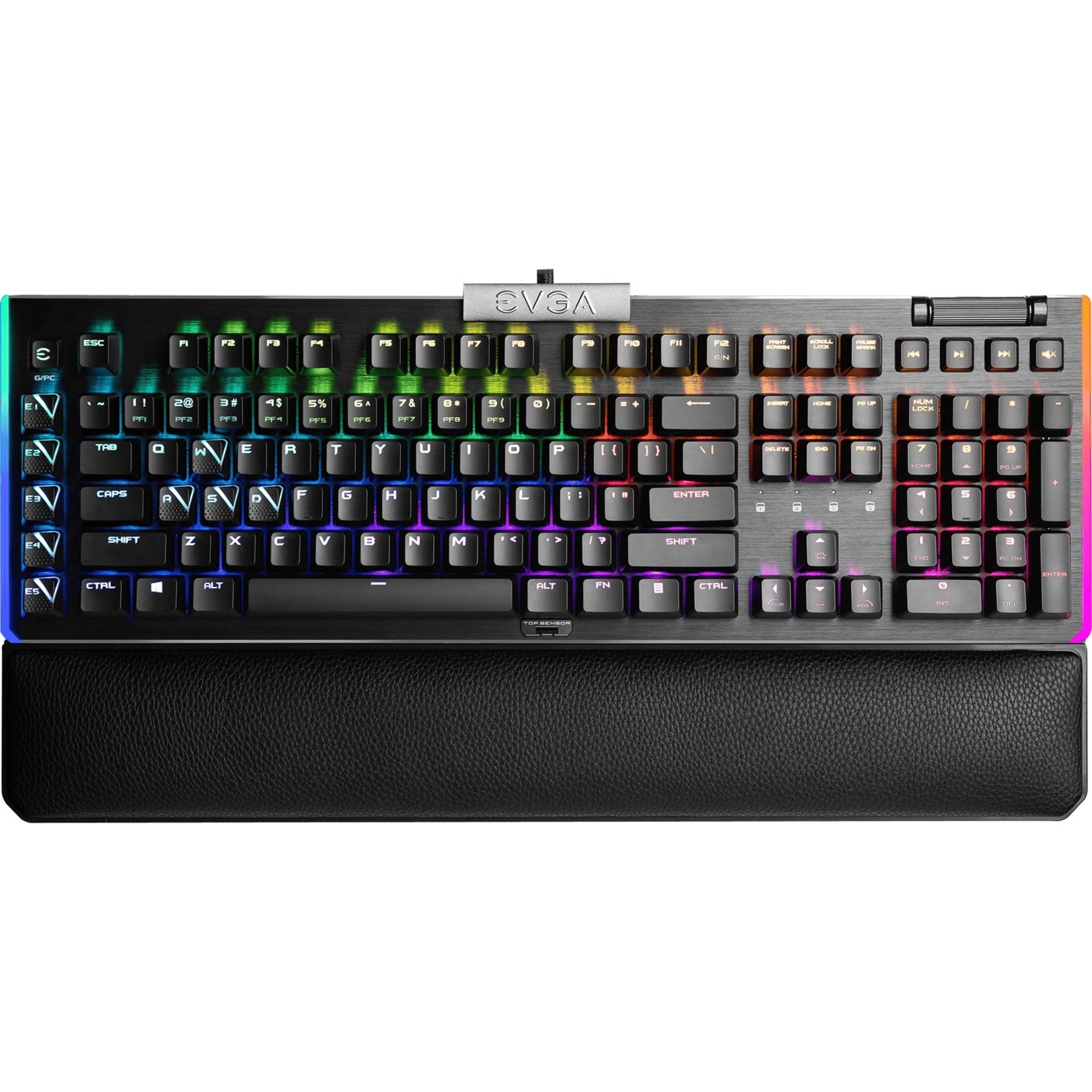 EVGA 812-W1-20US-KR Z20 Gaming Keyboard, RGB Lighting, Adjustable Backlighting, Fingerprint Sensor, Palm Rest