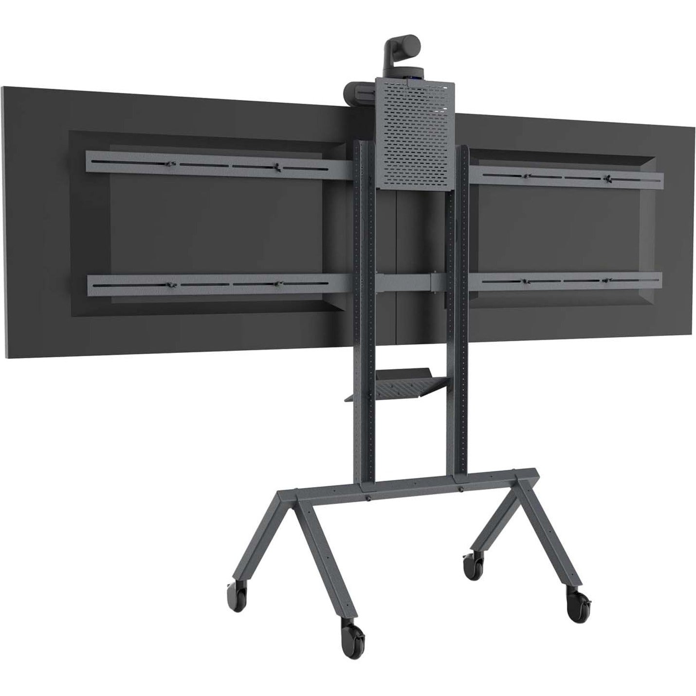 Heckler Design H701-BG Dual Display Kit for Heckler AV Cart, Durable Steel Construction, Supports 2 Displays up to 75", Black Gray