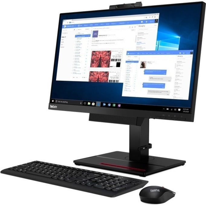 Lenovo 11GEPAR1US ThinkCentre TIO24Gen4 Widescreen LCD Monitor, 23.8-inch FHD, Webcam, Speakers, Low Blue Light, Eye-Care