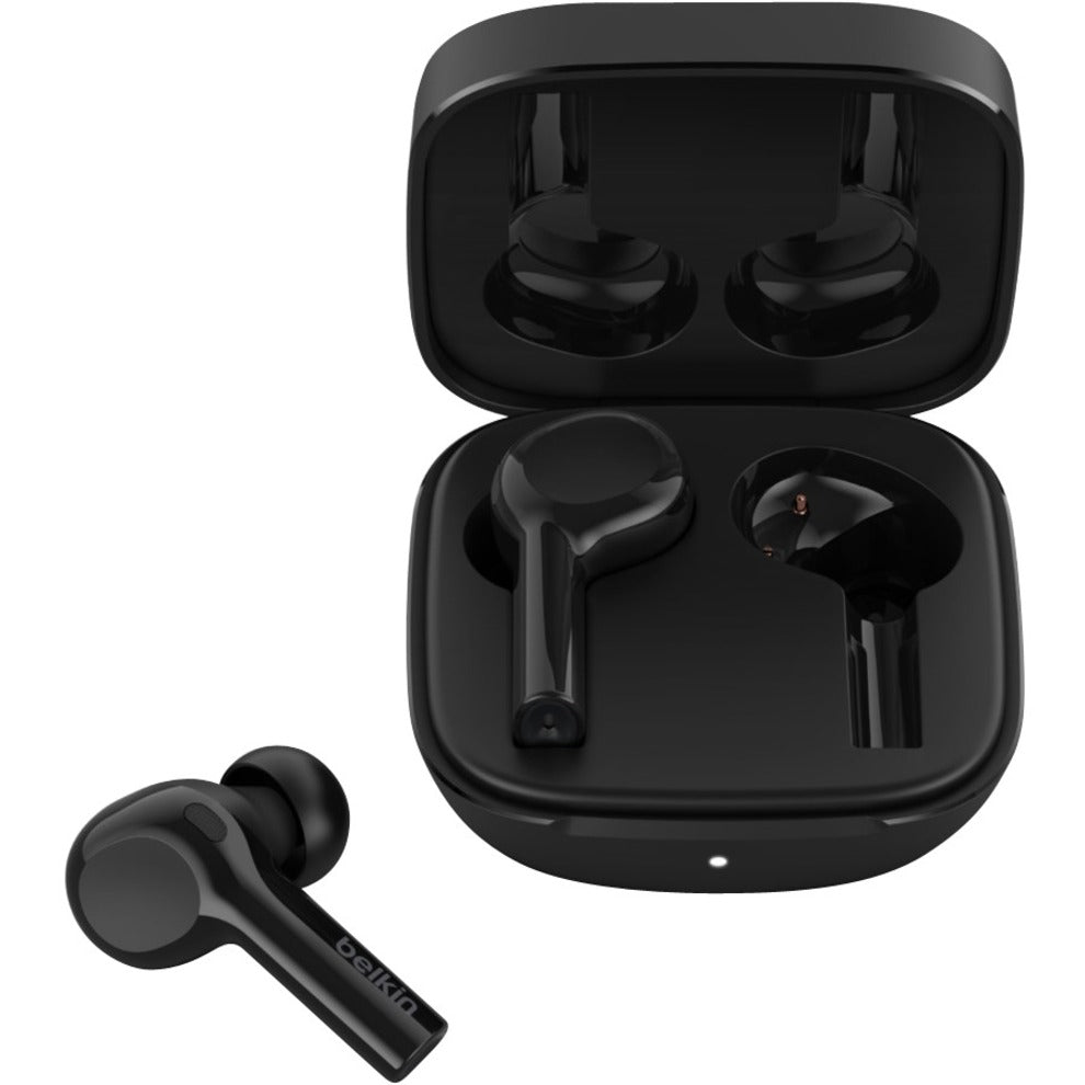 Belkin AUC002GLBK SOUNDFORM Freedom True Wireless Earbuds, Powerful Bass, Rechargeable Battery, Wireless Charging