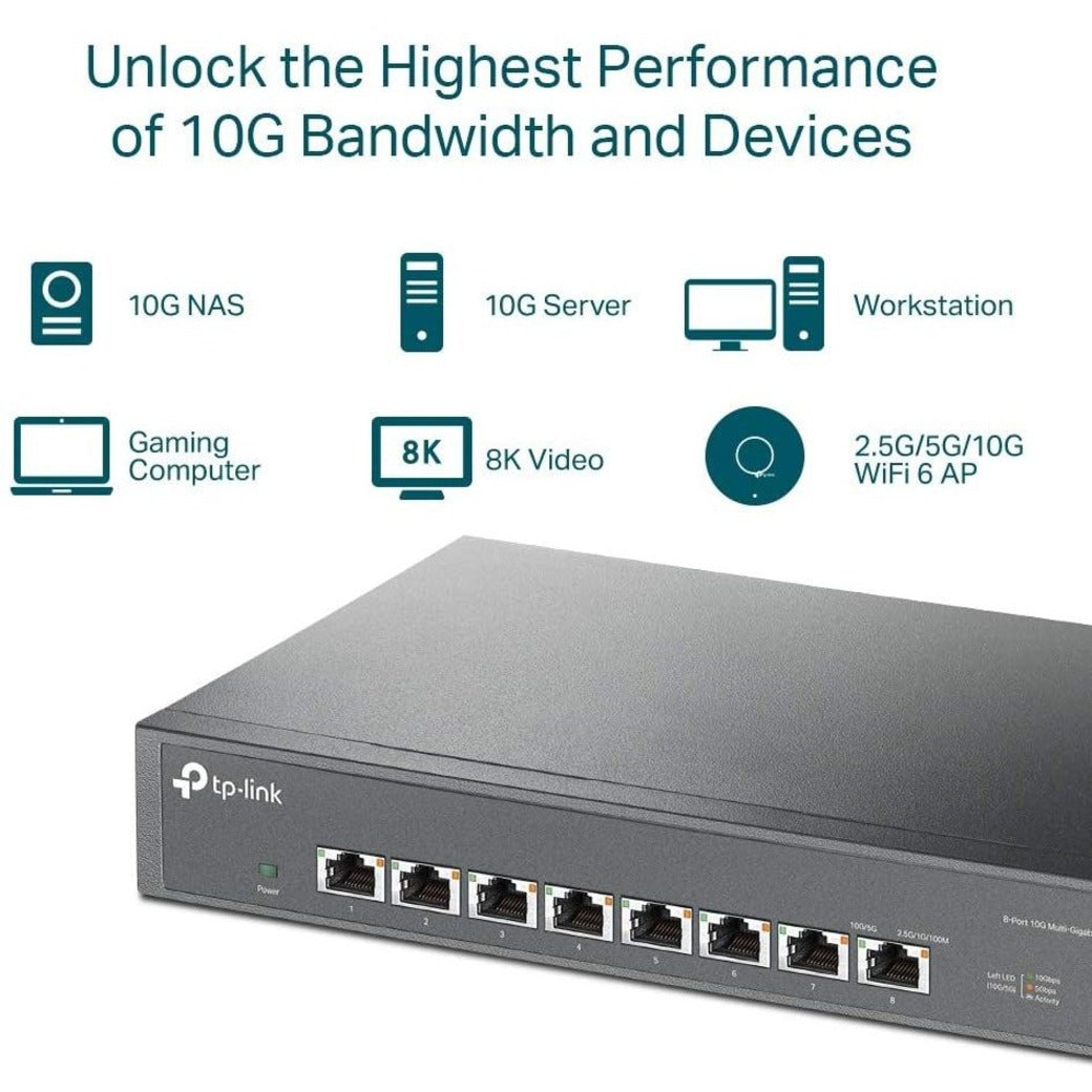 TP-Link TL-SX1008 10G Multi-Gigabit Unmanaged Switch、8ポート10G RJ45ポート ブランド名：TP-Link TP-Linkを翻訳：ティーピーリンク