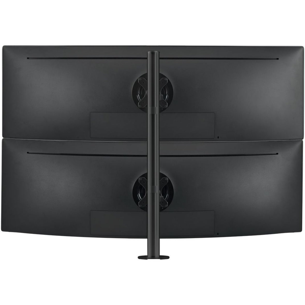 Atdec AWMS-2-LTH75-H-B Post Mounted Dual Display Stand, Adjustable, Heavy Duty, Cable Management