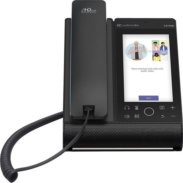 AudioCodes TEAMS-C470HD Téléphone IP C470HD Écran Tactile Total PoE GbE