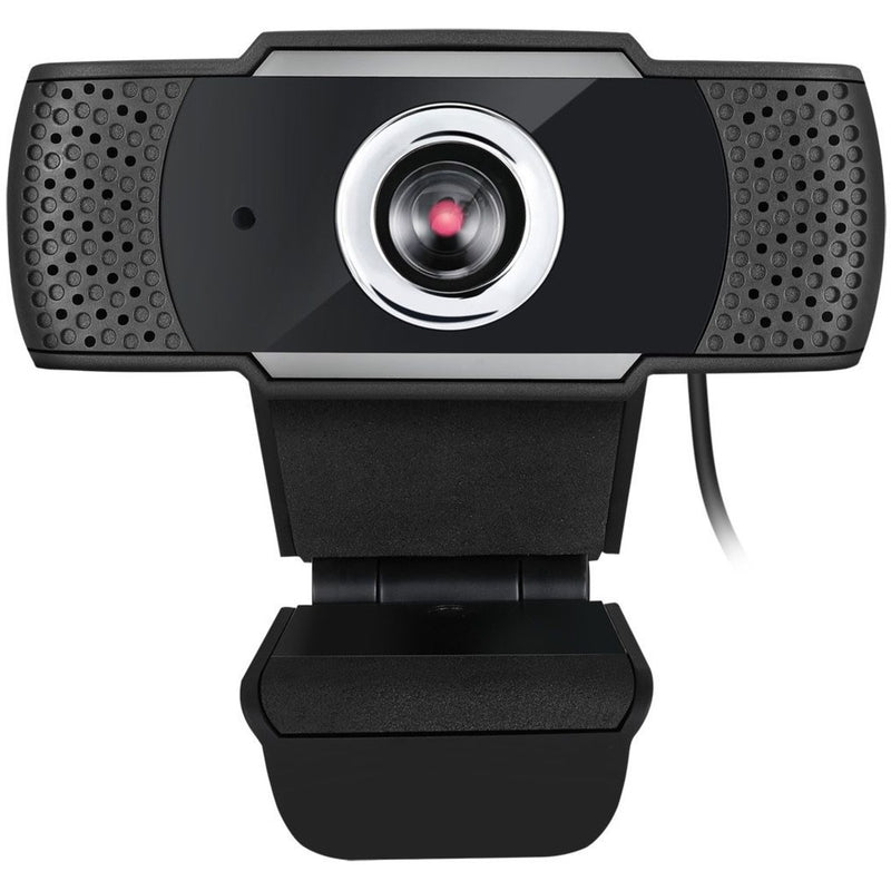 Front view of Adesso CyberTrack H4-TAA webcam showing HD lens and perforated side panels