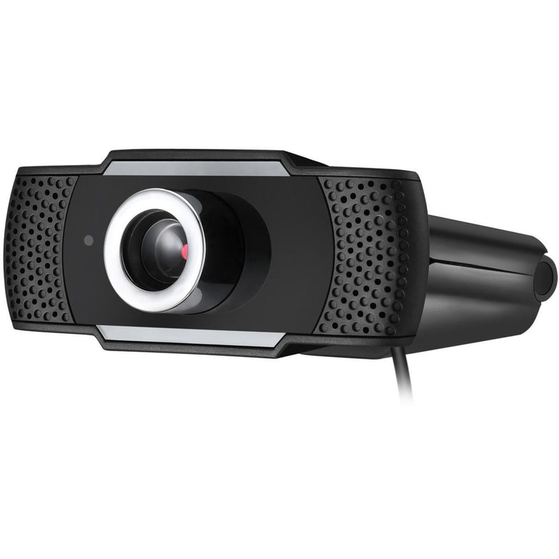 Profile view of Adesso webcam highlighting streamlined design and audio features