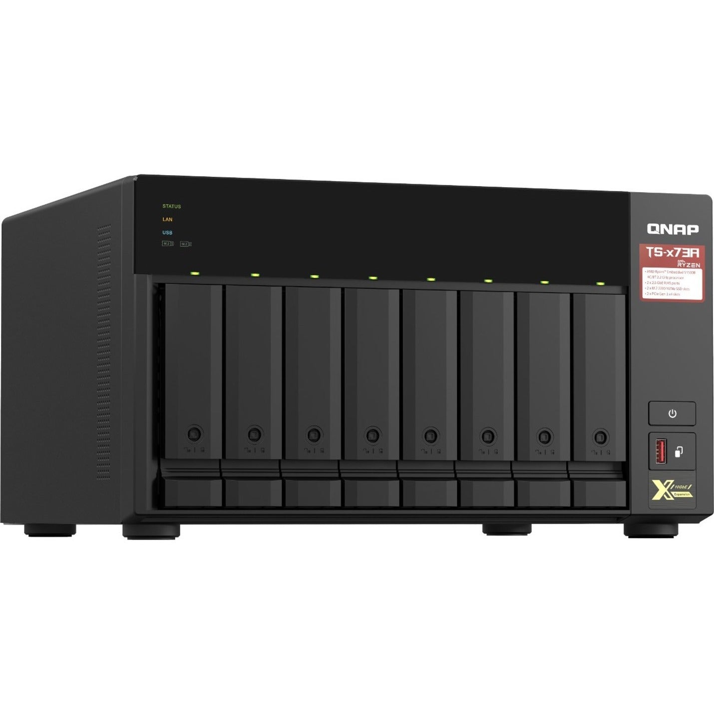 QNAP TS-873A-8G-US TS-x73A NAS Speicher System 8GB RAM 8-Schächte Ryzen V1500B 2.2GHz 2.5GbE Ethernet