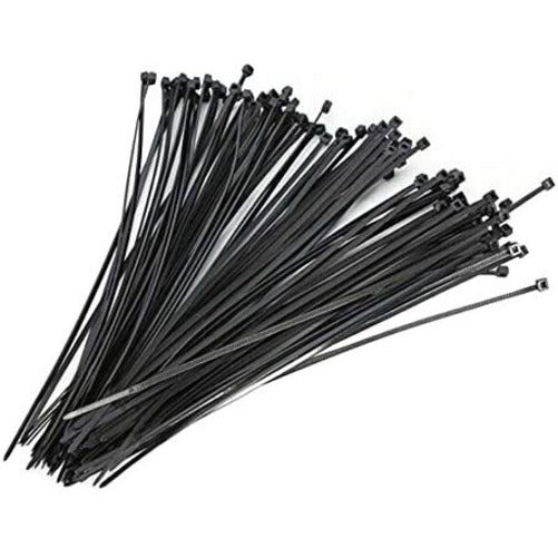 4XEM 4X8ZIPTIE100B 100 Pack 8" Cable Ties - Black Medium Nylon/Plastic Zip Tie, Organize and Secure Cables with Ease