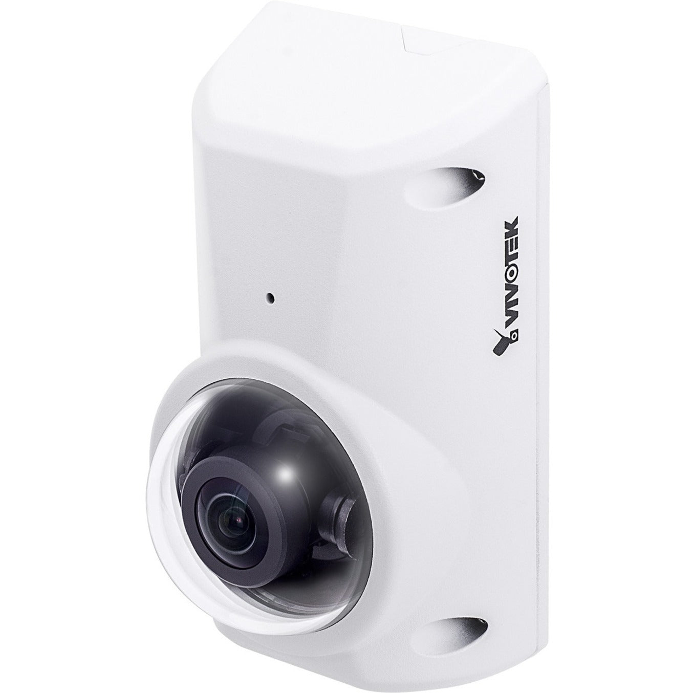 Front view of Vivotek CC9380-HV white fisheye network camera with dome lens-alternate-image1