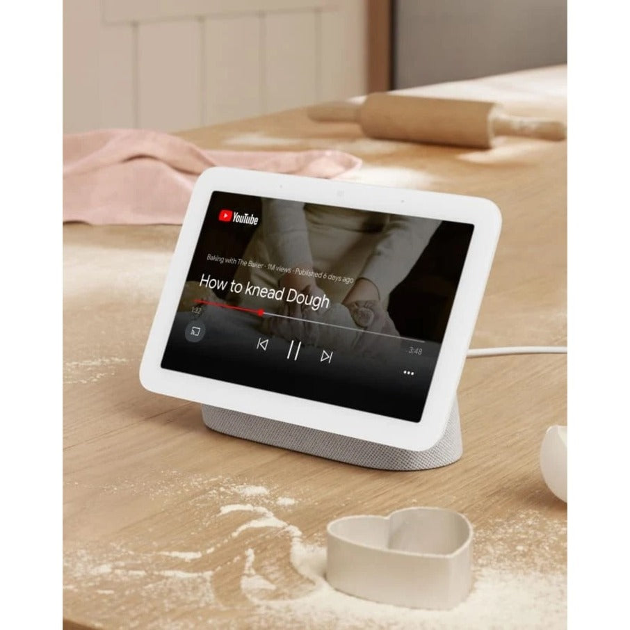 Nest Hub showing YouTube tutorial for kneading dough-alternate-image15