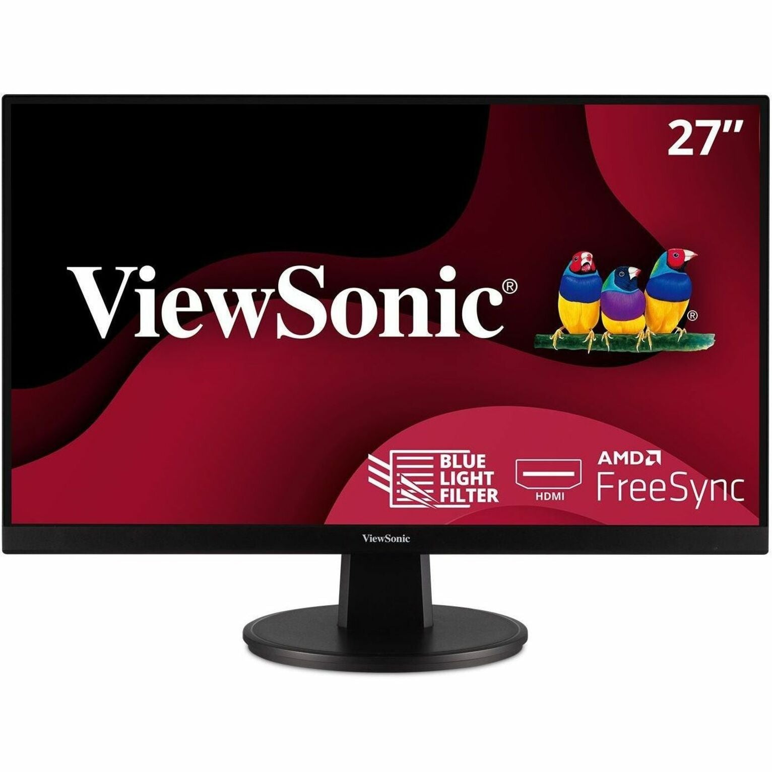 شاشة LCD عريضة ViewSonic VA2747-MH، دقة عالية كاملة 27، HDMI، VGA، سطوع 250 نيت، 16.7 مليون لون