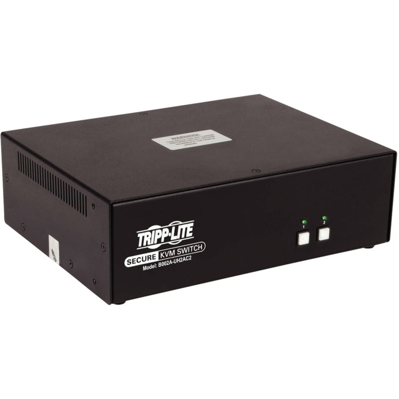 Front view of Tripp Lite B002A-UH2AC2 secure KVM switch showing control buttons and status LEDs