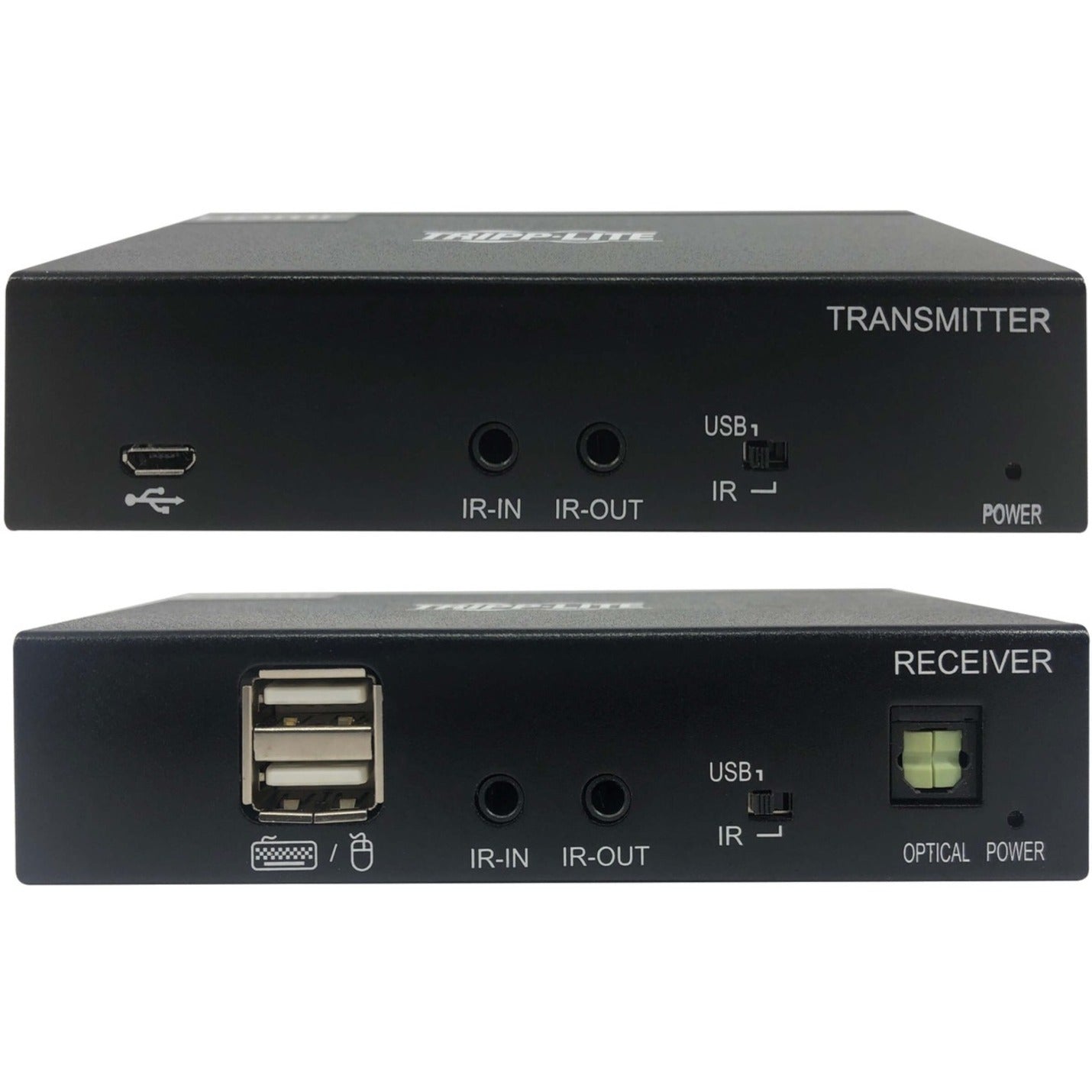 Tripp Lite B127A-1A1-BHBH Video Extender Transmitter/Receiver, 4K UHD, 3840 x 2160, TAA Compliant, USB, HDMI, Network (RJ-45), Category 6