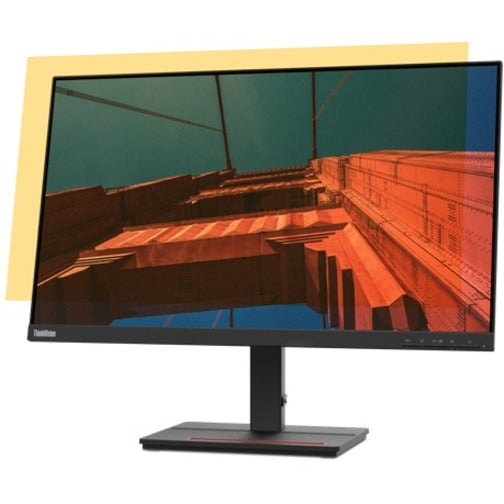 ThinkVision S24e-20 displaying high-contrast architectural imagery