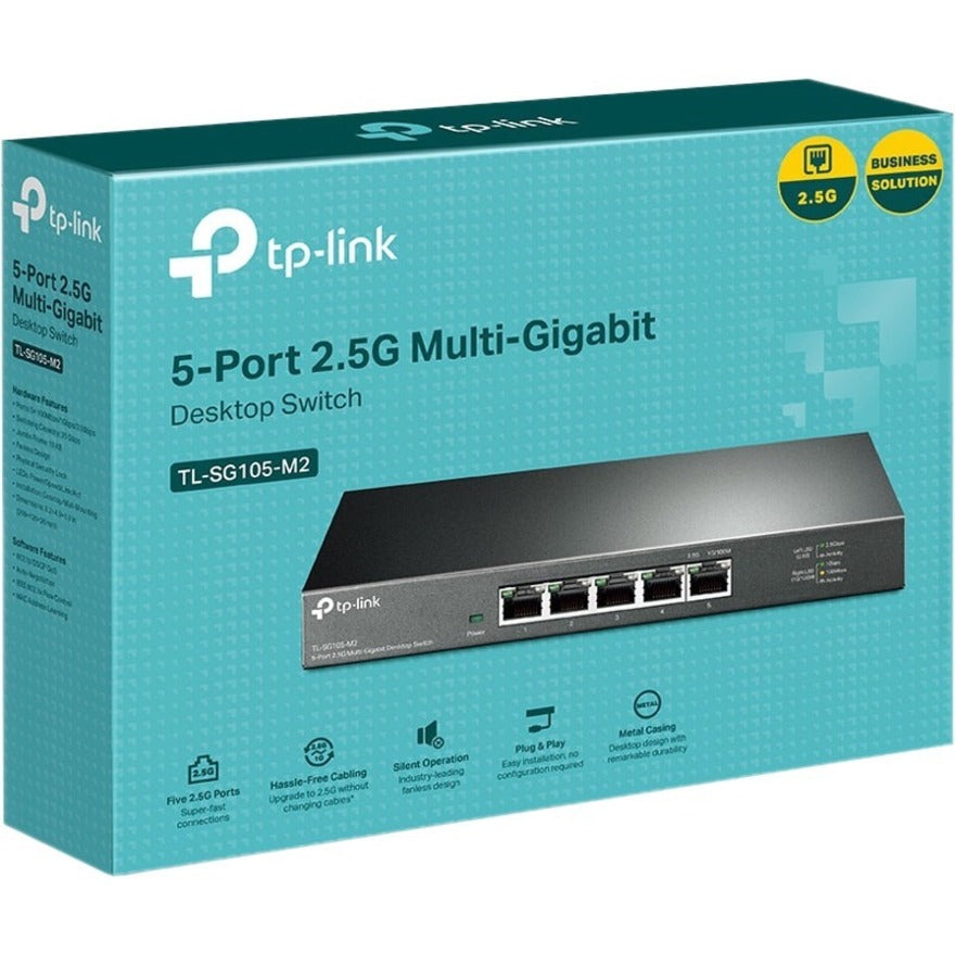 TP-Link TL-SG105-M2 محول سطح المكتب 5 منافذ 2.5G ، محول شبكة إيثرنت عالي السرعة