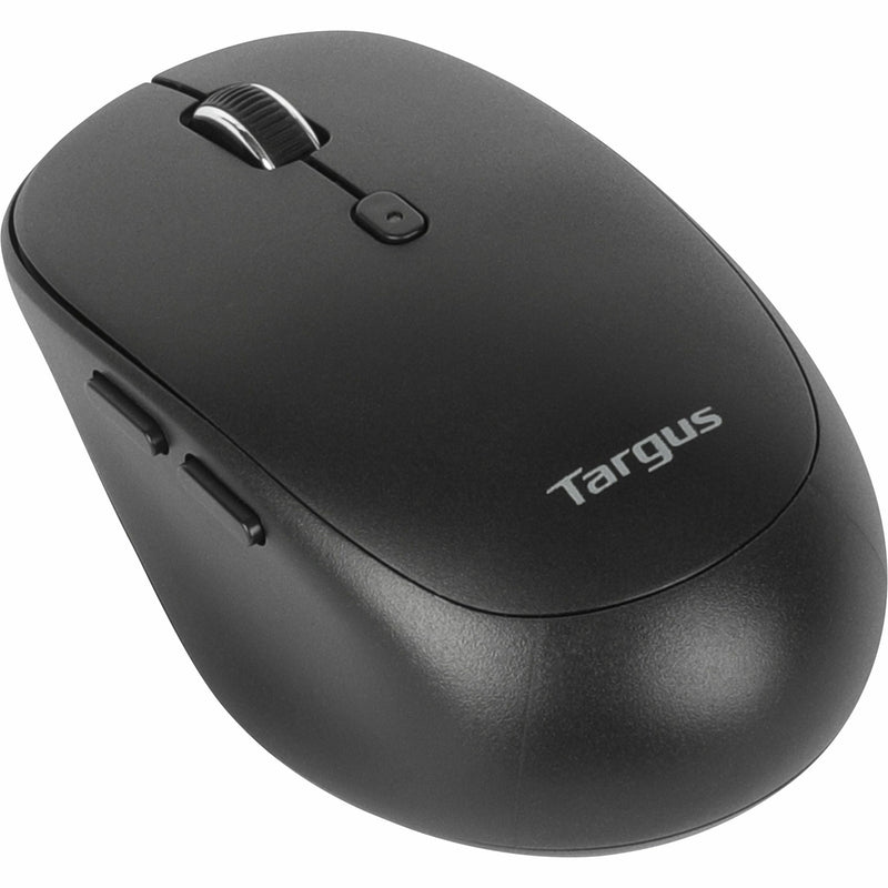 Side angle view of Targus wireless mouse showing side buttons