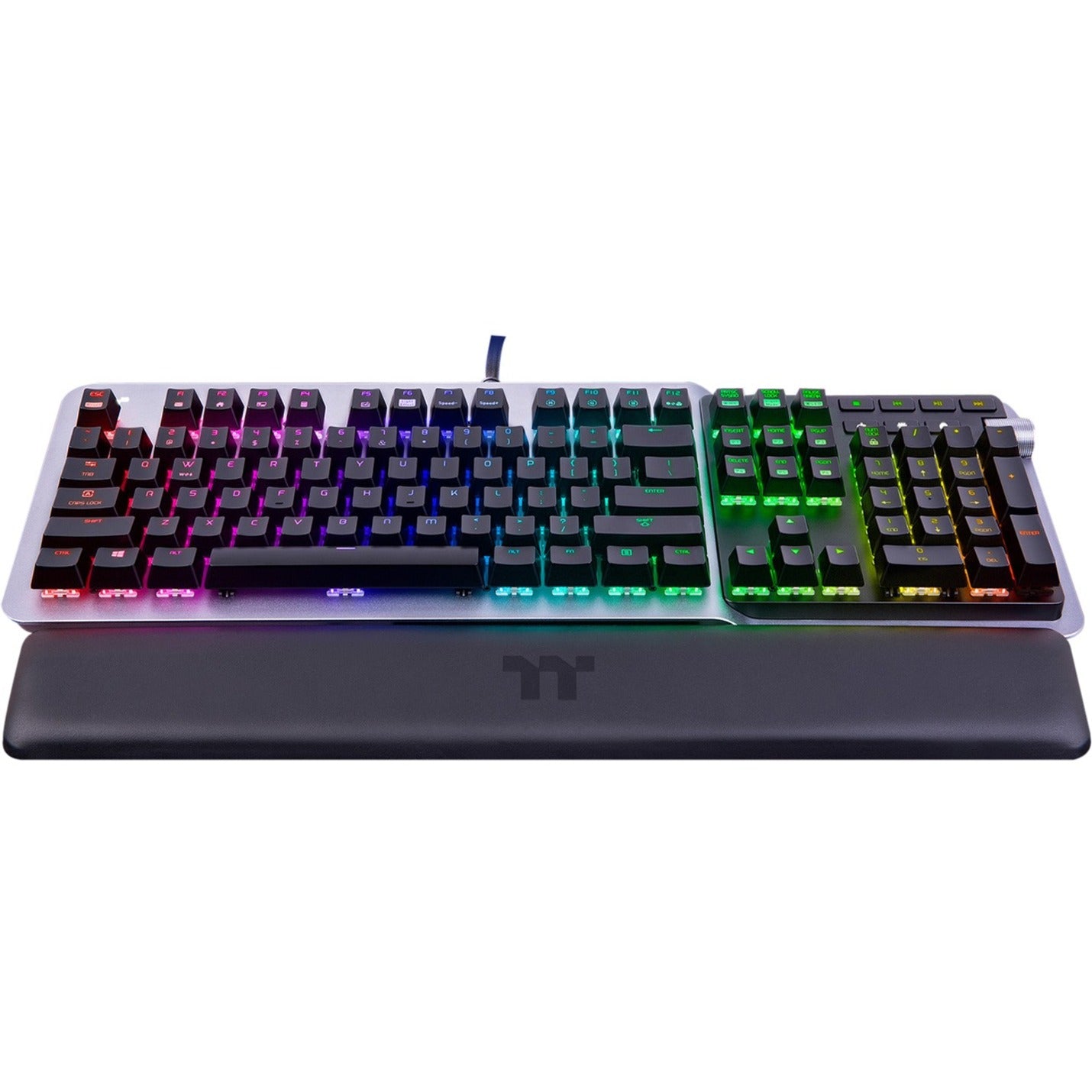 Thermaltake GKB-KB5-BLSRUS-01 ARGENT K5 RGB Gaming Keyboard, Mechanical, RGB LED Backlight, Volume Control, Multimedia