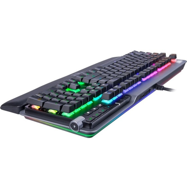 Thermaltake GKB-KB5-BLSRUS-01 ARGENT K5 RGB Gaming Keyboard, Mechanical, RGB LED Backlight, Volume Control, Multimedia