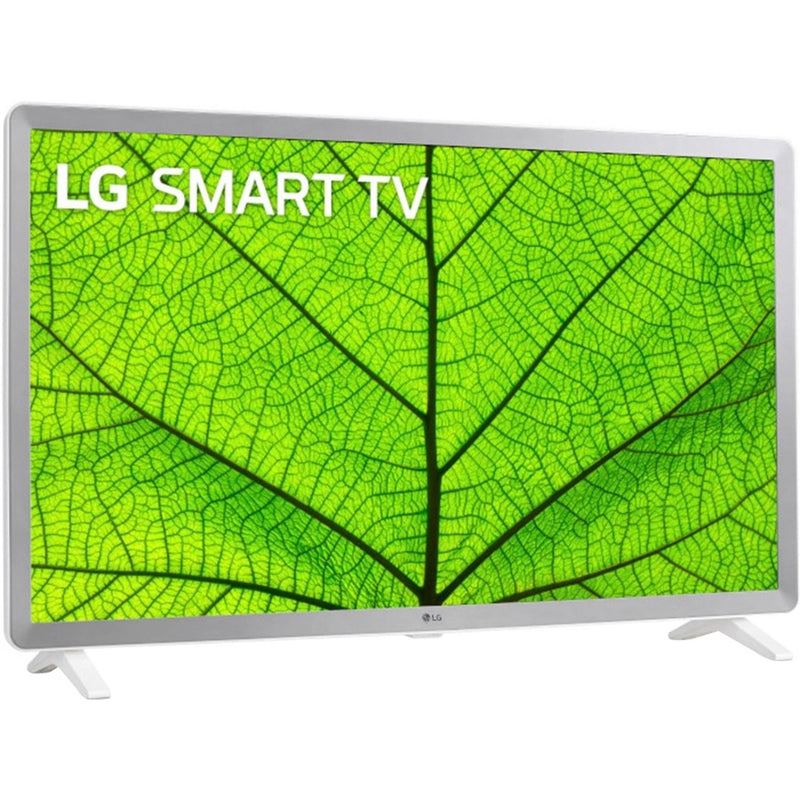 Front view of LG TV showing detailed leaf pattern display