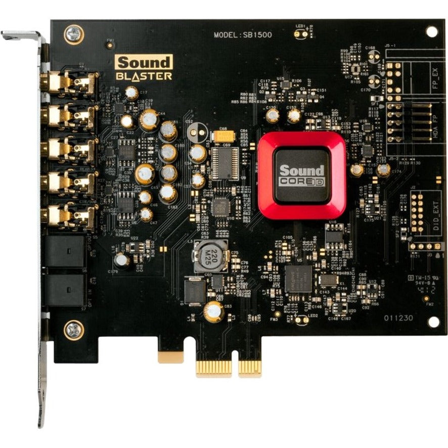 Detailed circuit board view of Sound Blaster Z SE showing Sound Core3D processor and components-alternate-image4