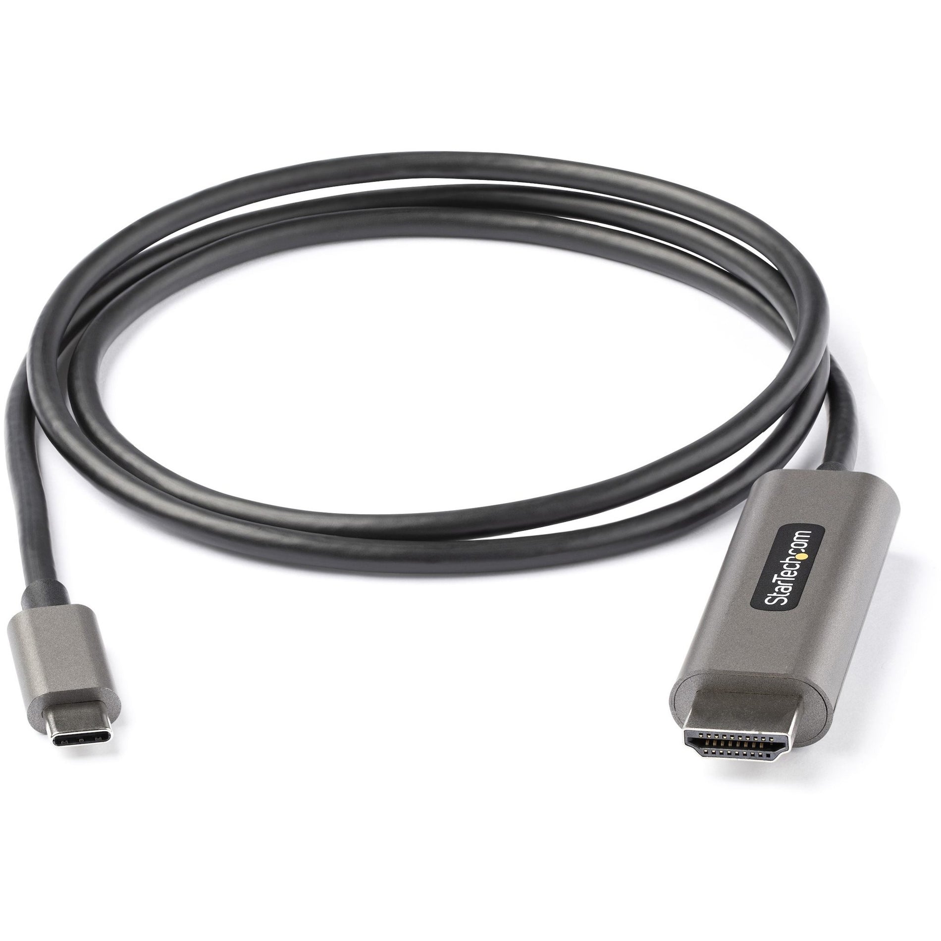 Overhead view of the entire USB-C to HDMI cable showing elegant design and cable flexibility-alternate-image6