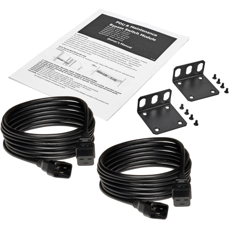 PDUBHV201U accessory kit showing power cables, mounting brackets, and manual