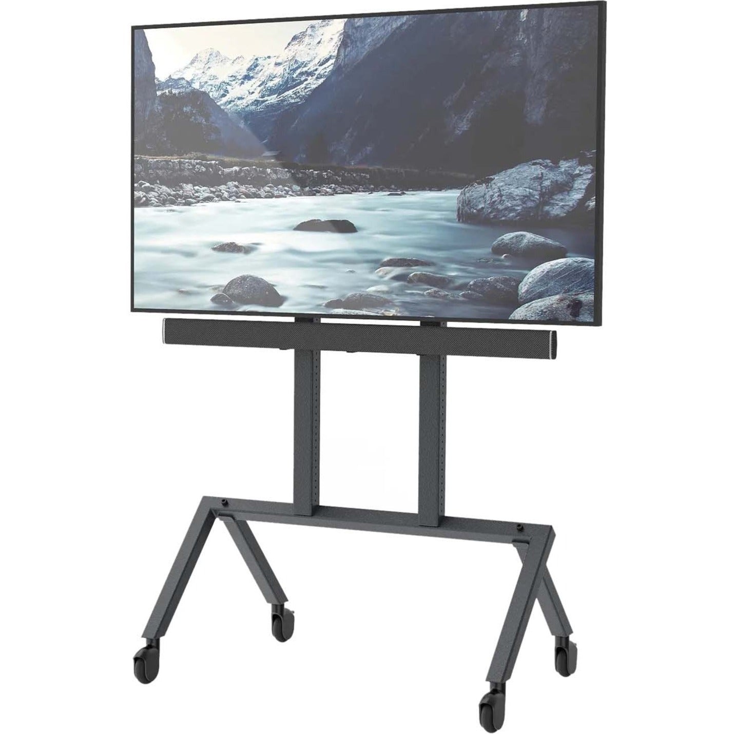 Close-up of soundbar mounting system on Heckler AV Cart-alternate-image8