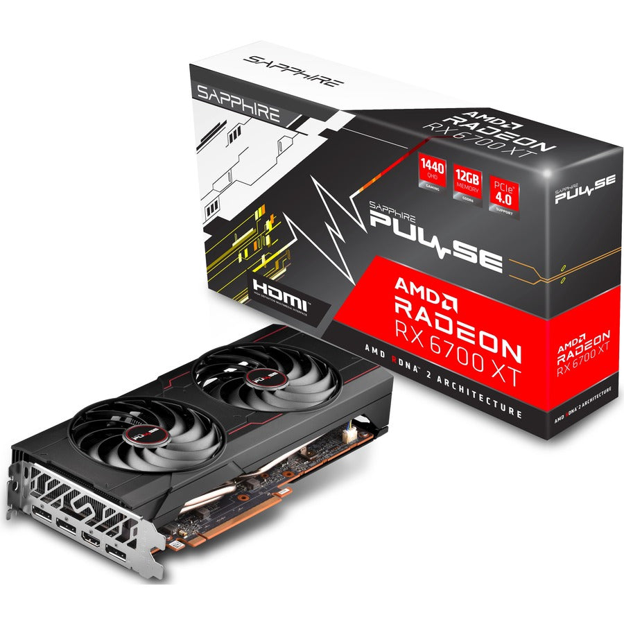 Sapphire 11306-02-20G PULSE AMD Radeon RX 6700 XT Graphic Card, 12GB GDDR6, HDMI/DisplayPort, PC/Linux Compatible