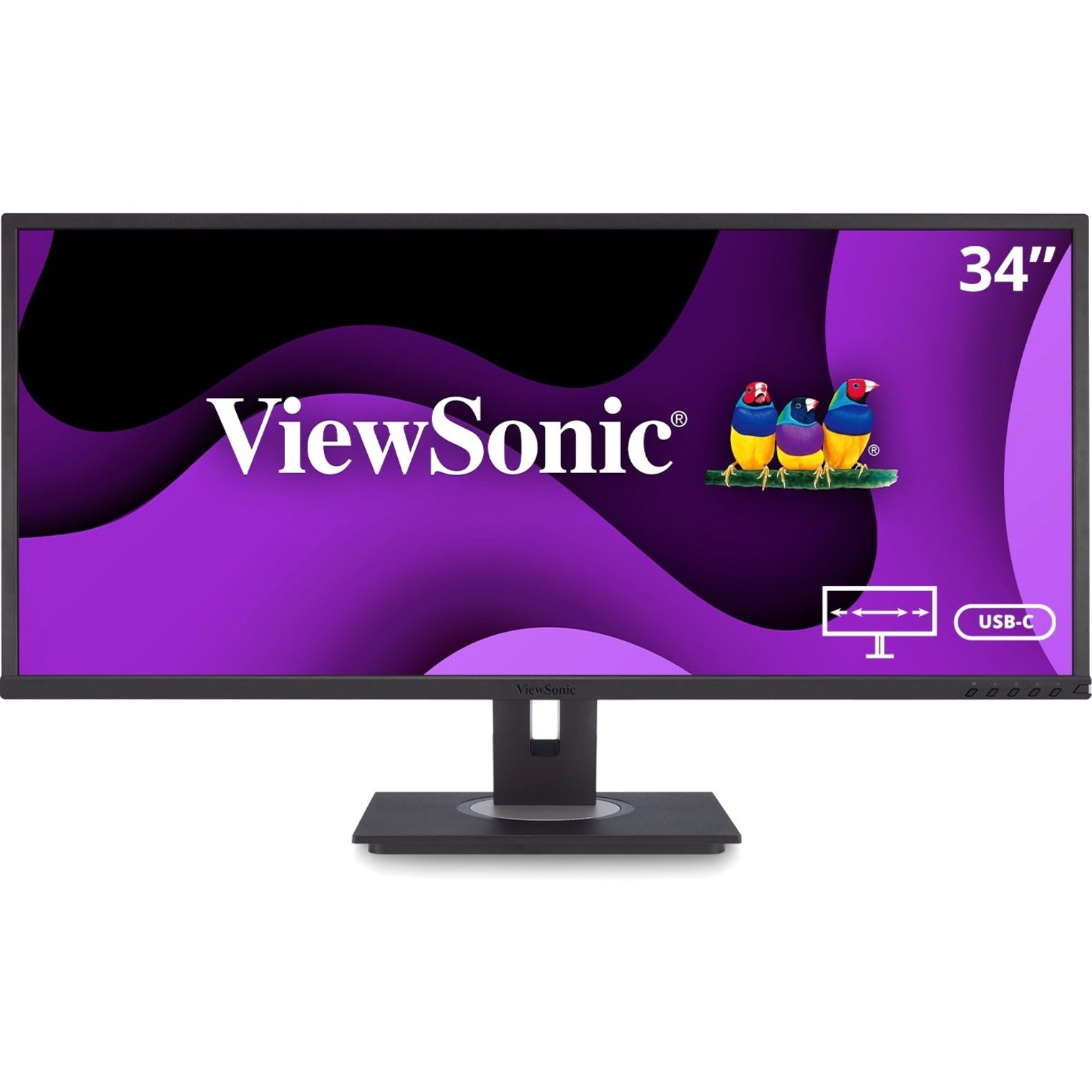 ViewSonic VG3456 Ultrawide Docking Monitor, 34 3440x1440 USB-C (90W)