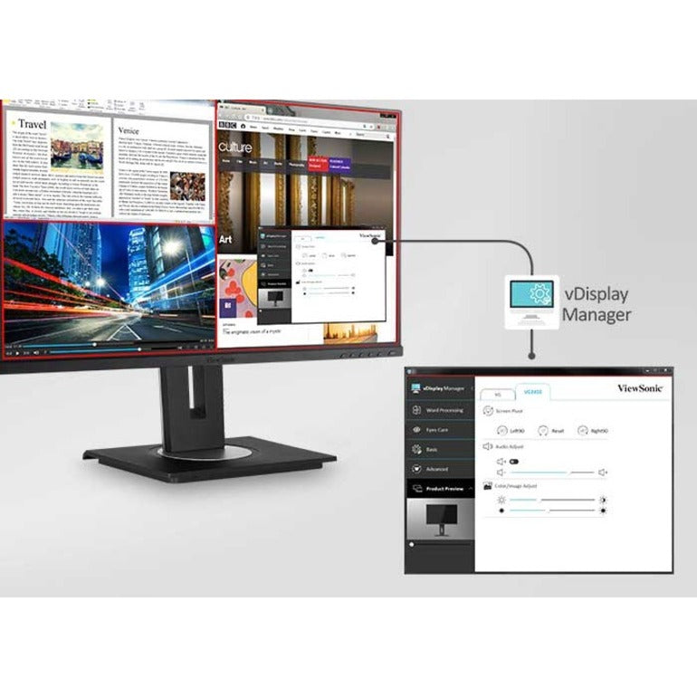 ViewSonic VG3456 Ultrawide Docking Monitor, 34" 3440x1440 USB-C (90W)