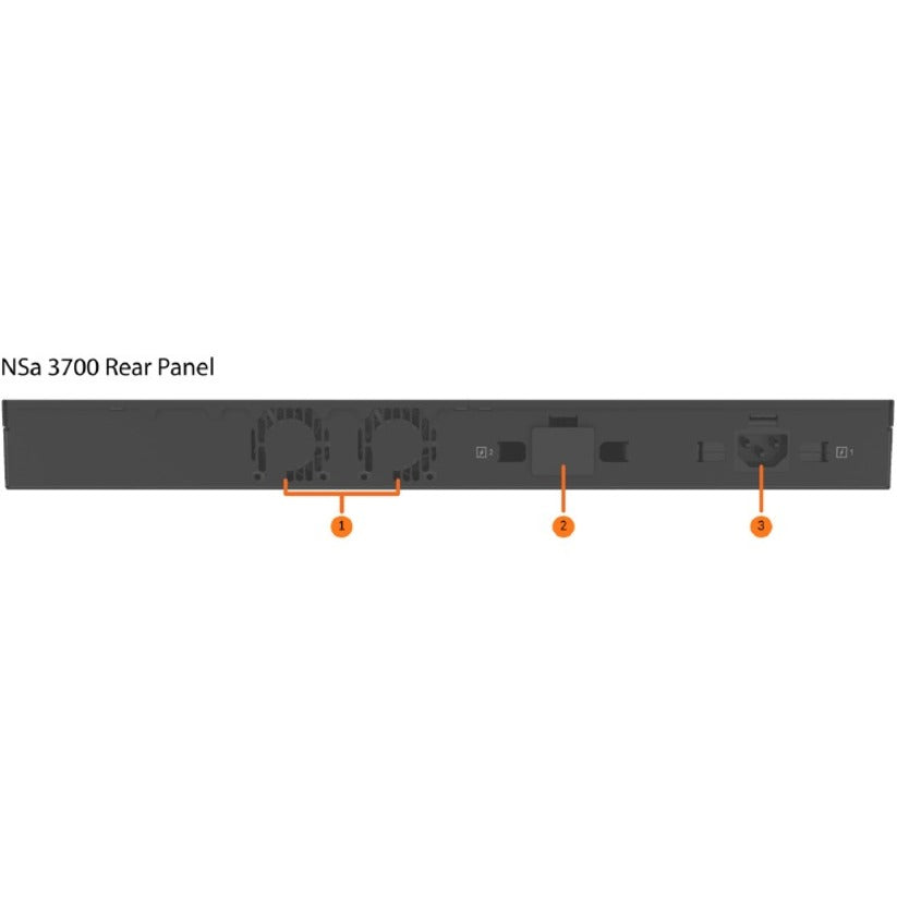 品牌名称：索尼克墙  SonicWall 02-SSC-4326 NSA 3700 网络安全/防火墙设备，24个端口，10个SFP+插槽，AES加密，DDoS防护